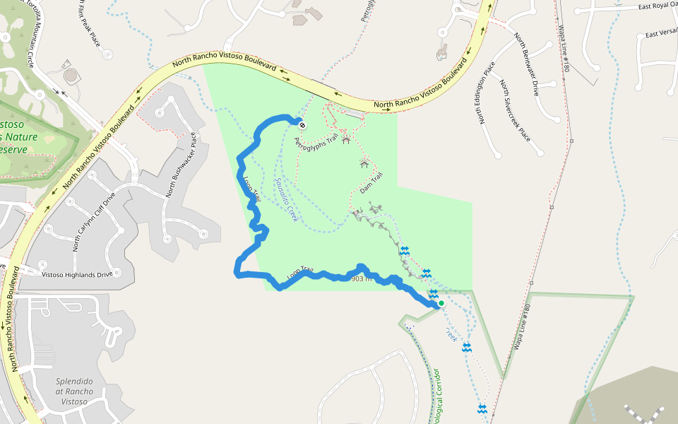 Loop Trail walking route map in Oro Valley