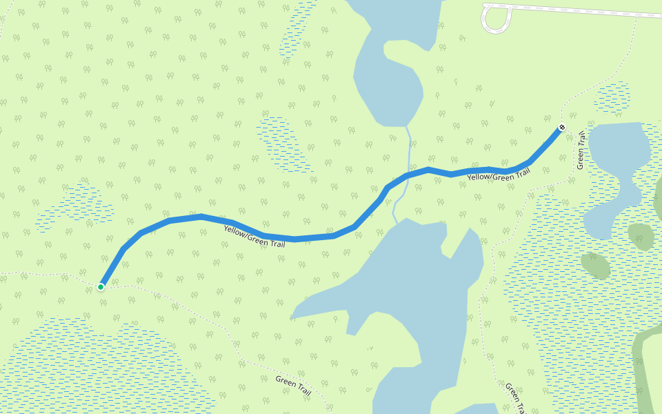 Yellow/Green Trail walking route map in Vining