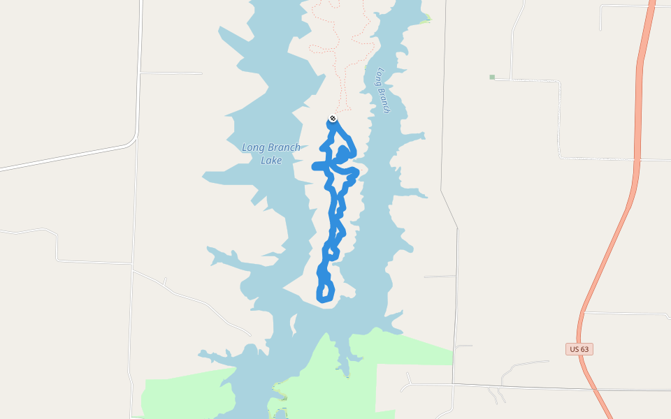 Bee Trace Trail - South Loop walking route map in Macon