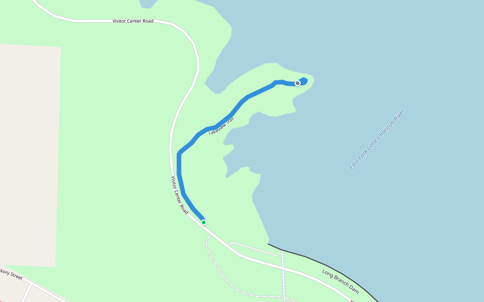 Lakeview Trail walking route map in Macon