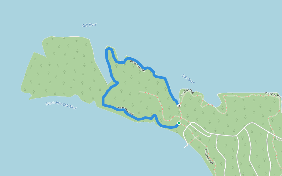 White Oak Trail walking route map in Stoutsville