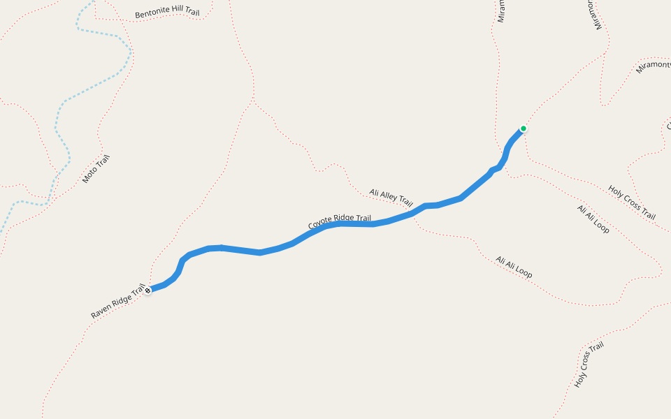 Coyote Ridge Trail walking route map in Grand Junction