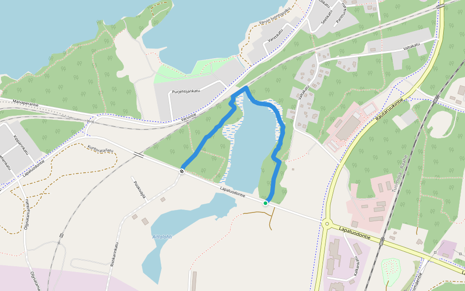 Aittalahden luontopolku walking route map in Raahe