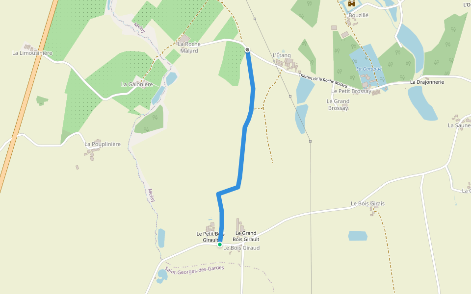 Chemin des Gardes à Chemillé walking route map in Chemillé-en-Anjou