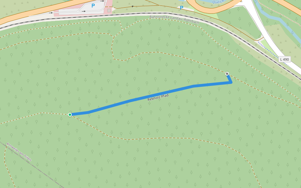 Rebholz-Pfad walking route map in Rinnthal