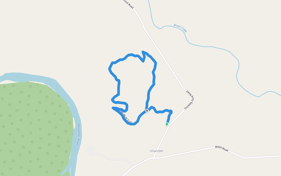 Vilander Bluff Trail walking route map in Bourbon