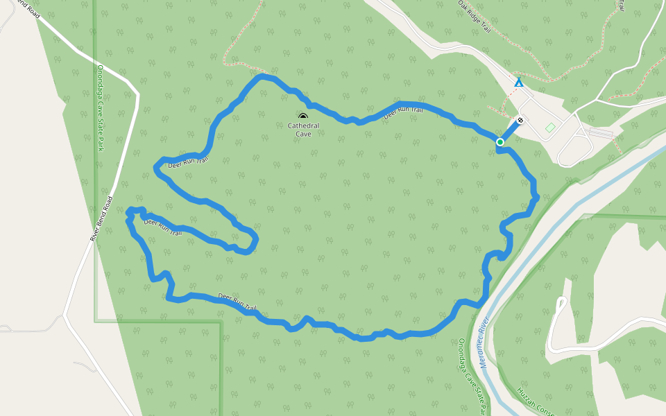 Deer Run Trail walking route map in Leasburg