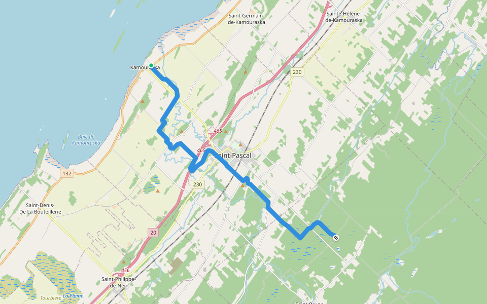 Sentier de motoneige R-557 (2059) walking route map in Kamouraska
