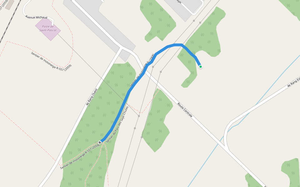 Sentier de motoneige N (2068) walking route map in Saint-Pascal