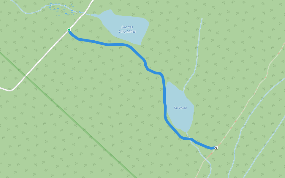 Sentier de motoneige R-557 walking route map in Saint-Gabriel-de-Kamouraska