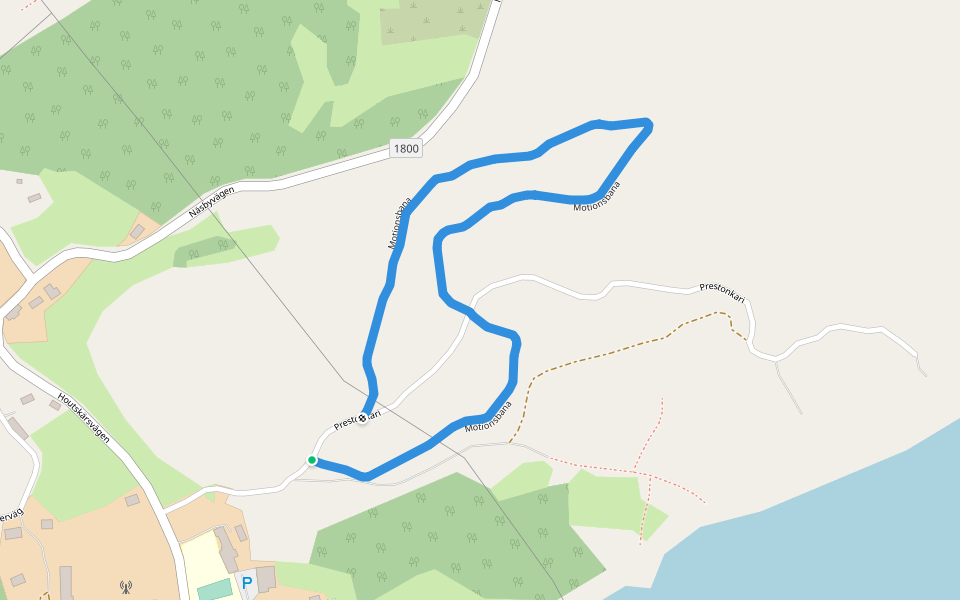 Motionsbana walking route map in Träsk