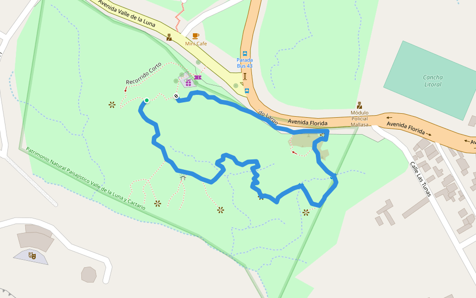 Recorrido Largo walking route map in La Paz