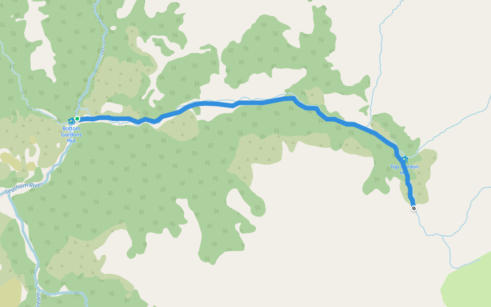 Gordon Track walking route map in Wairau Valley