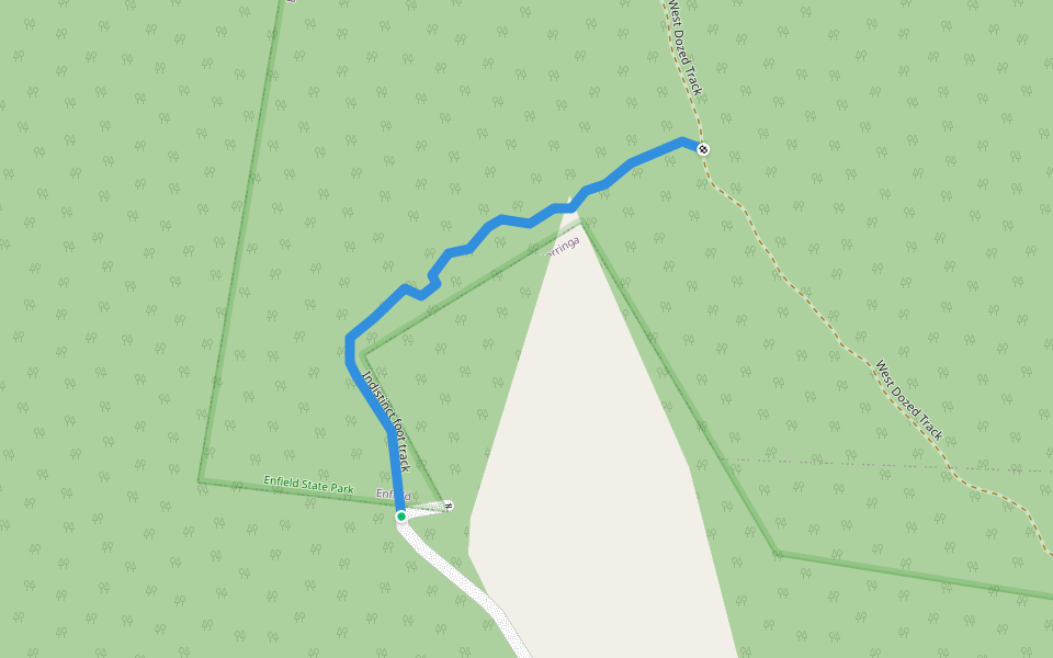 Indistinct foot track walking route map in Enfield