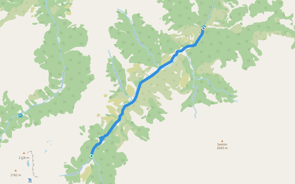 Leatham Track walking route map in Wairau Valley