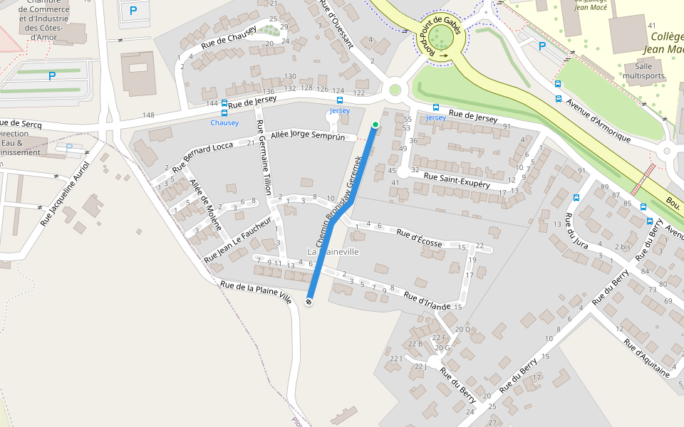 Chemin Bronisław Geremek walking route map in Saint-Brieuc