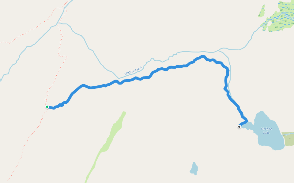 McCabe Lakes Trail walking route map in Virginia Lakes