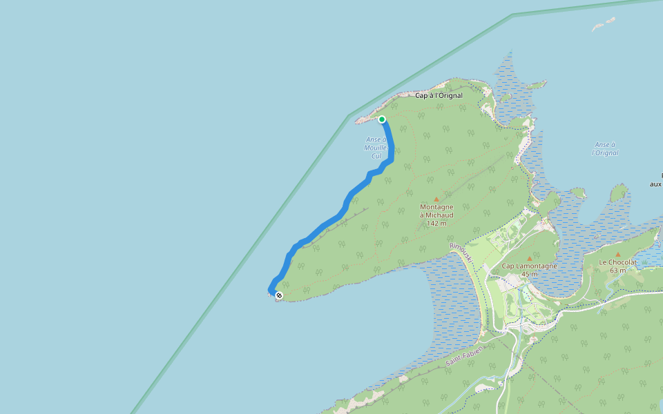 Le Grand-Tour walking route map in Rimouski