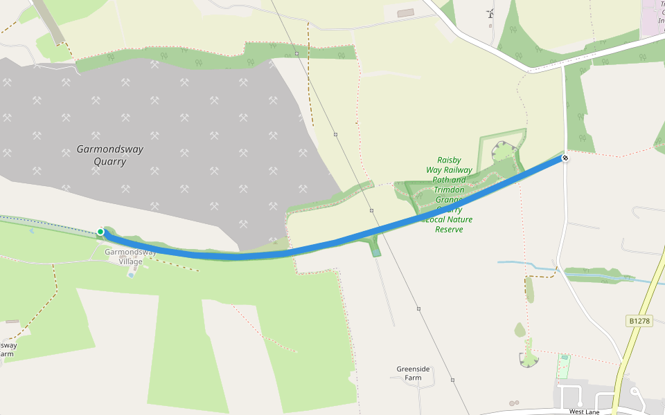 Raisby Way walking route map in Garmondsway