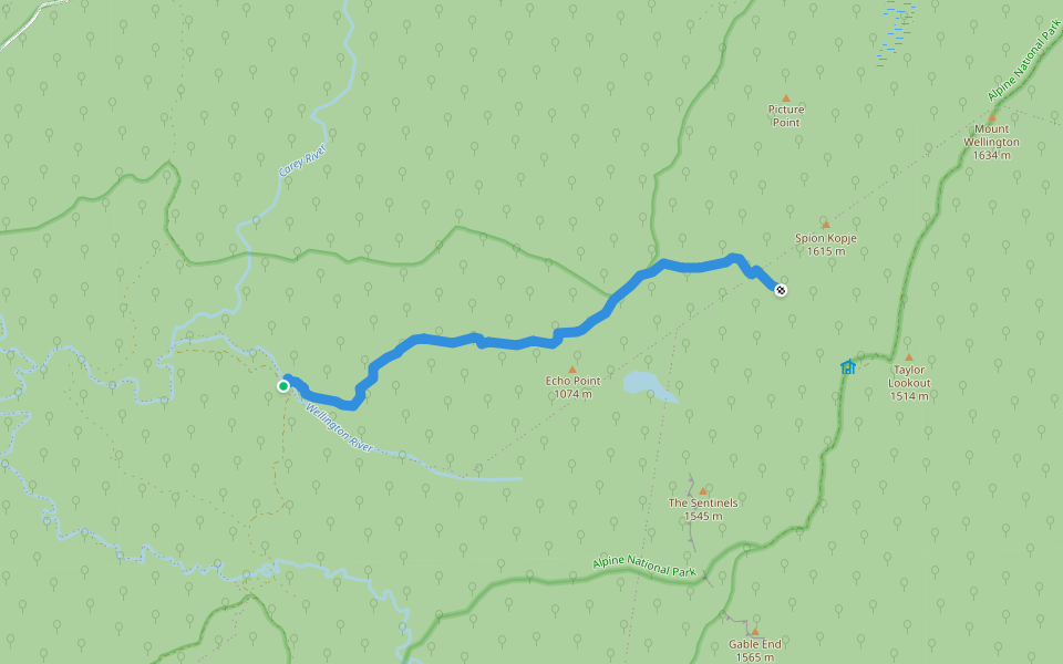 Riggall Spur Track walking route map in Sargood