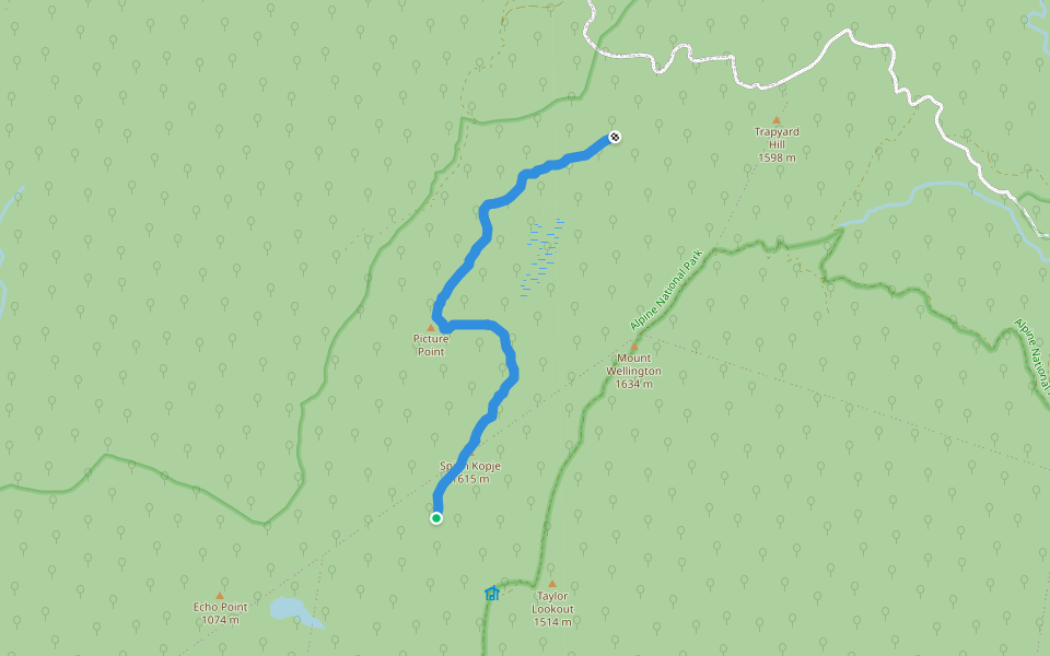 Spion Kopje Walking Track walking route map in Nap Nap Marra