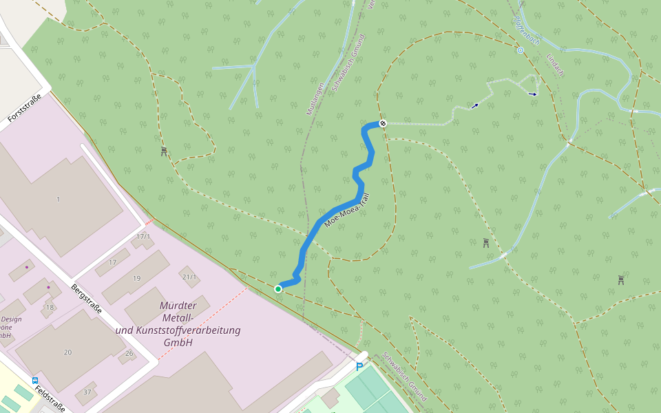Moe-​Moea-​Trail walking route map in Mutlangen