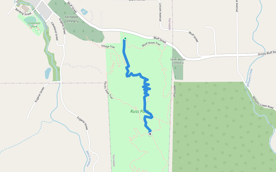 Ferndale View Trail walking route map in Ferndale