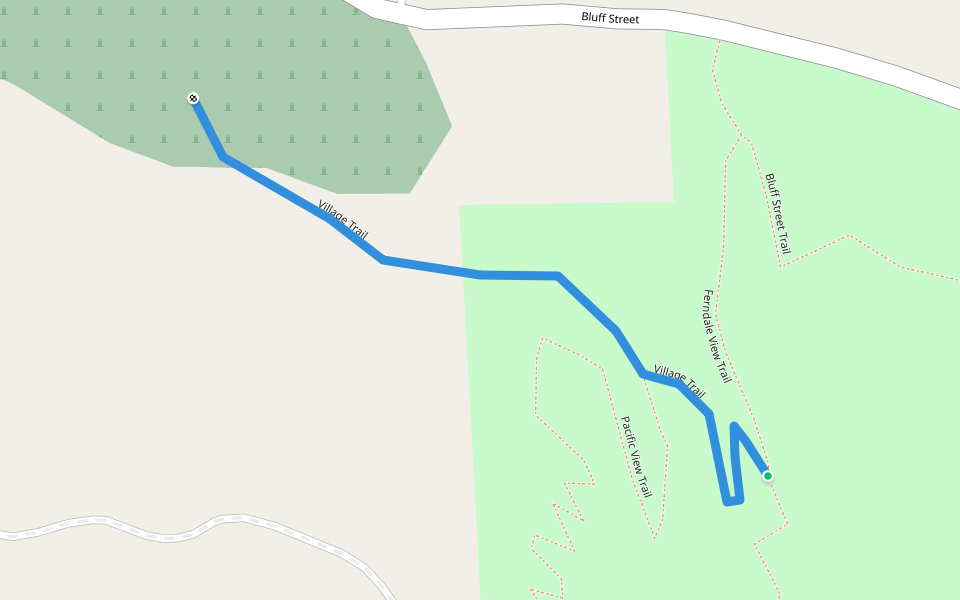 Village Trail walking route map in Ferndale