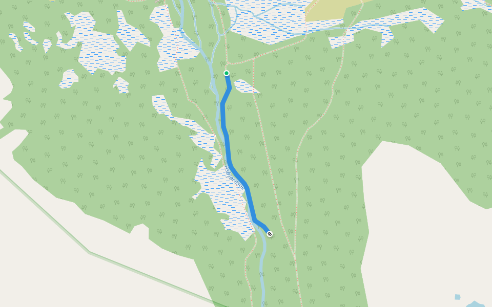 Kværnhusstien walking route map in Rånå