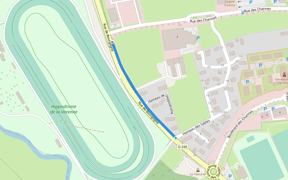 Rue de Bourgogne walking route map in Paray-le-Monial