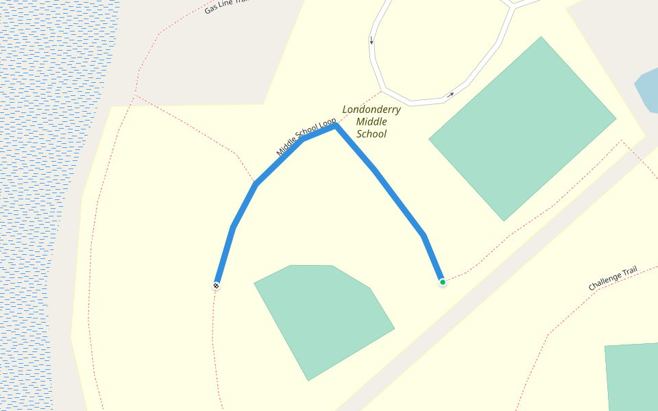 Middle School Loop walking route map in Londonderry
