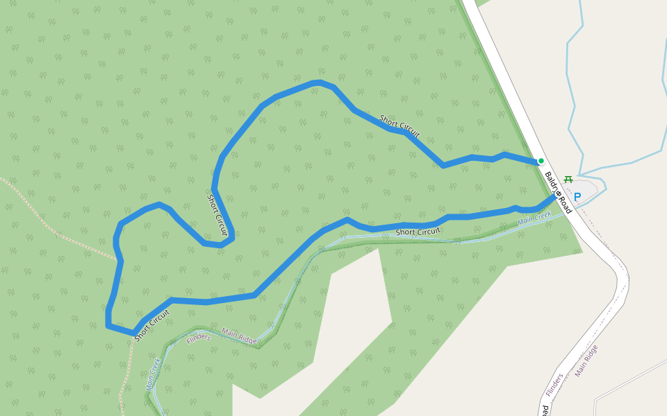 Short Circuit walking route map in Main Ridge
