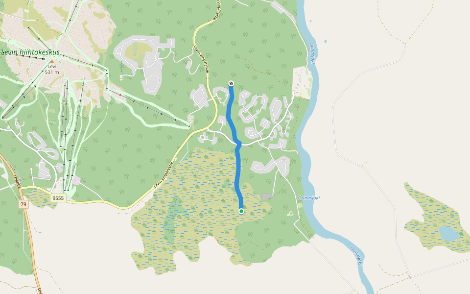 Moottorikelkkareitti walking route map in Kittilä