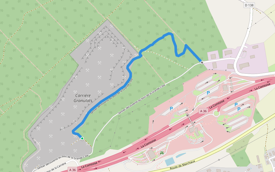 Sentier découverte du Bois de la Grande Côte walking route map in Marchaux-Chaudefontaine