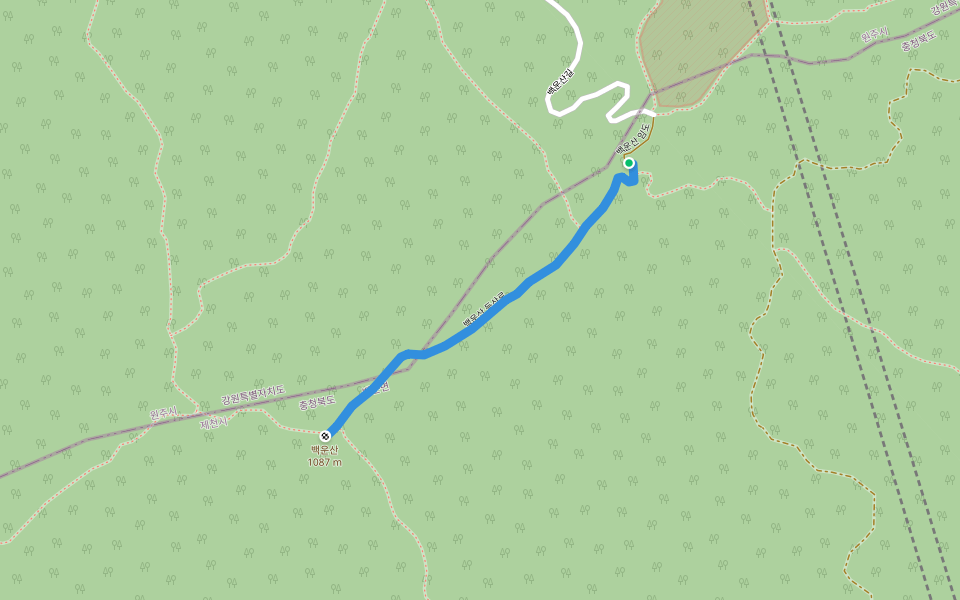 백운산 등산로 walking route map in Jecheon-si