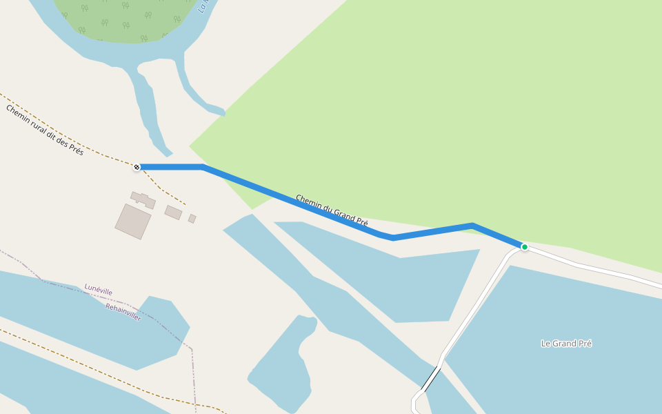 Chemin du Grand Pré walking route map in Lunéville