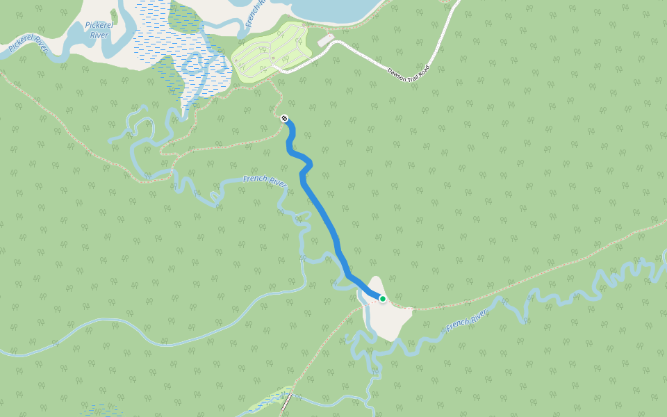 Baptism Creek Trail walking route map in Atikokan