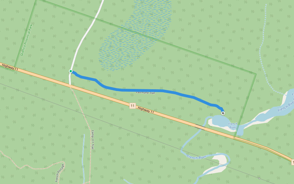 Paul Kane Trail walking route map in Atikokan