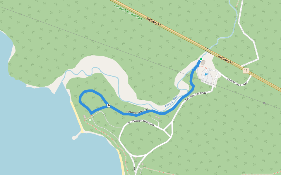 Pickerel Point Trail walking route map in Atikokan