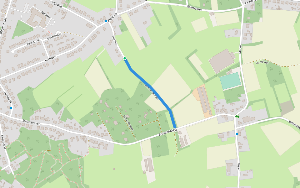 Verbrande Kant walking route map in Olen