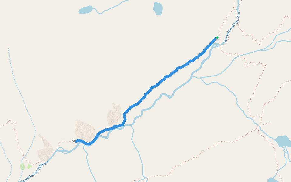 Muro Blanco Trail walking route map in Big Pine