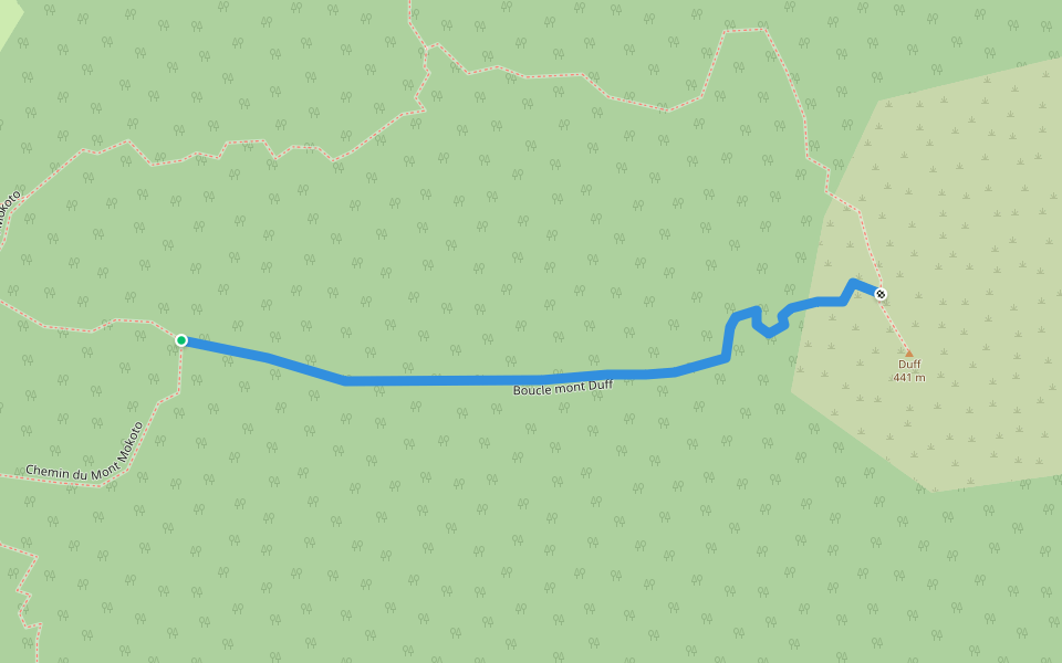 Boucle mont Duff walking route map in Gambier