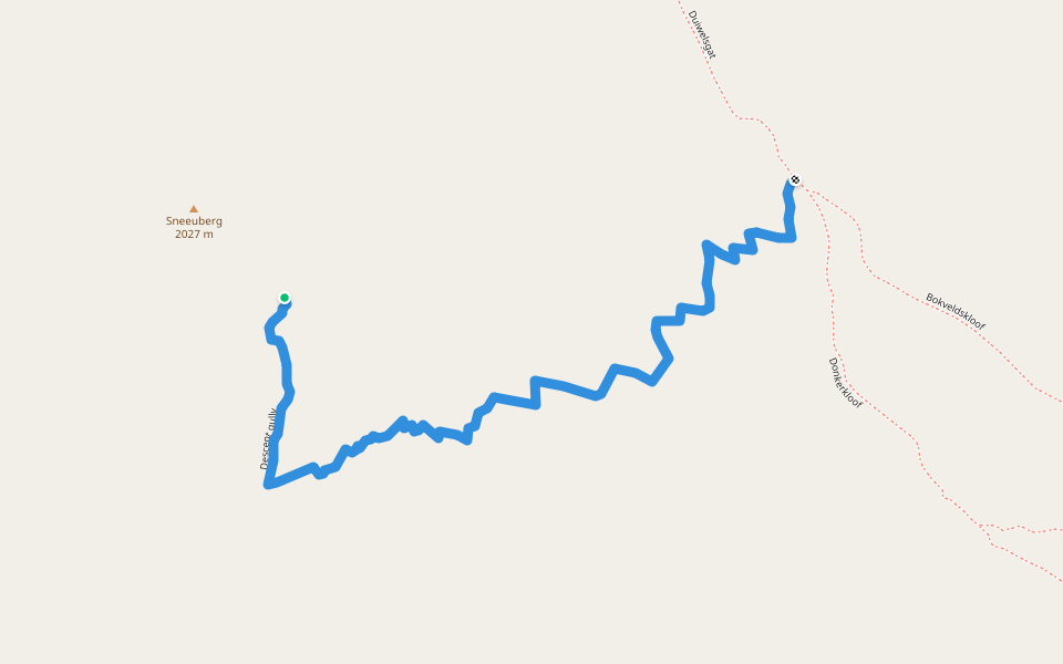 Descent gully walking route map in West Coast DC