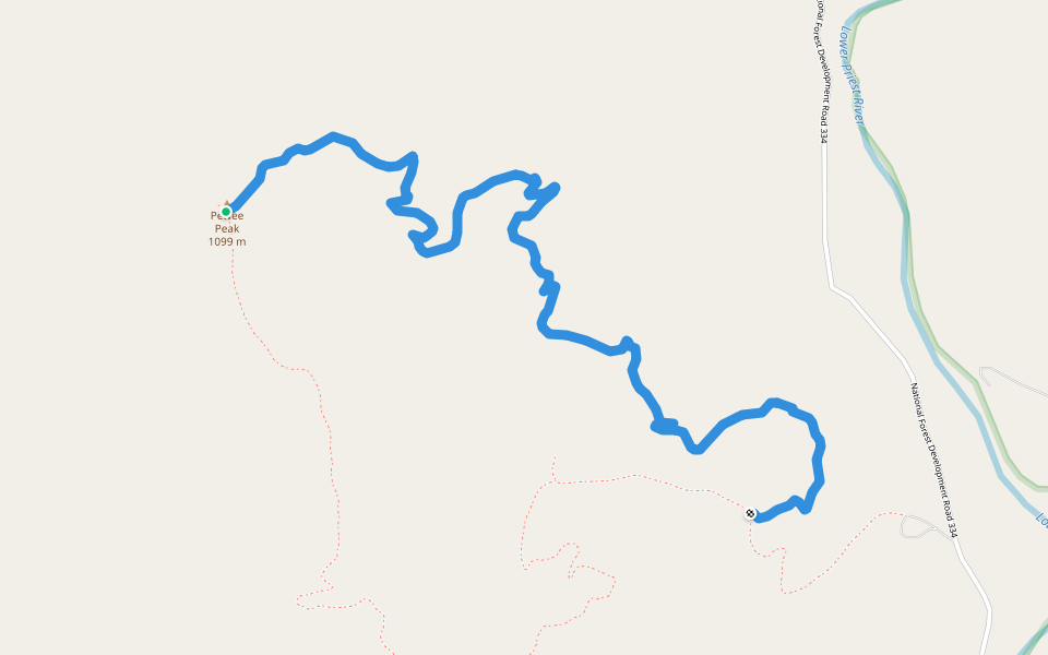 Quartz View Trail walking route map in Priest River