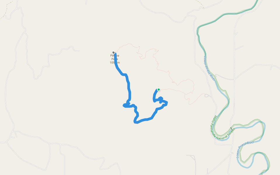 John Wayne Trail walking route map in Priest River