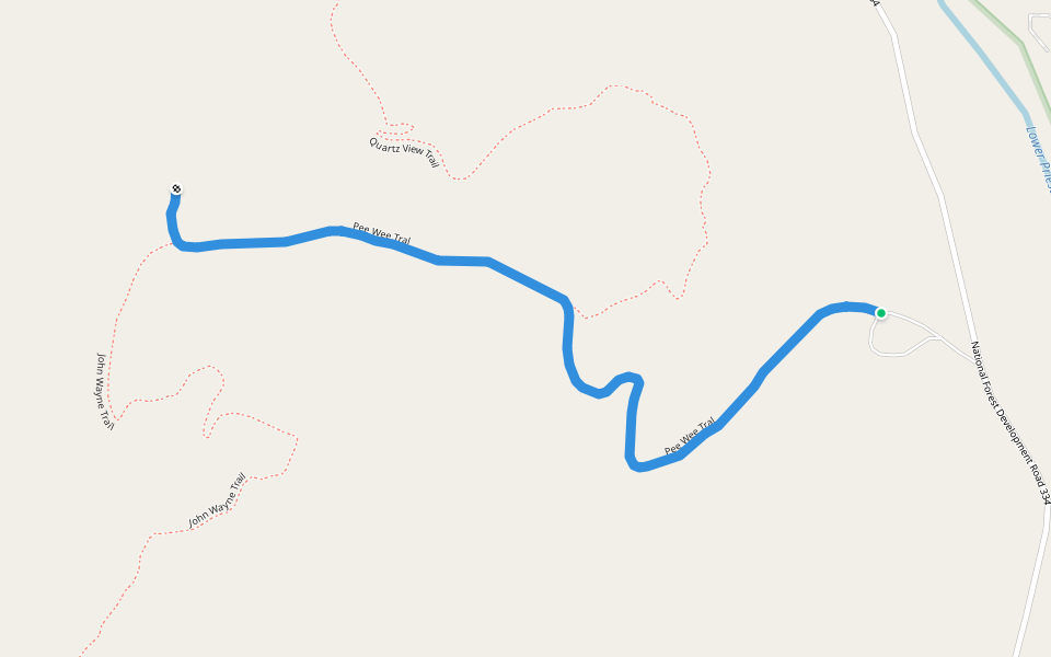 Pee Wee Tral walking route map in Priest River