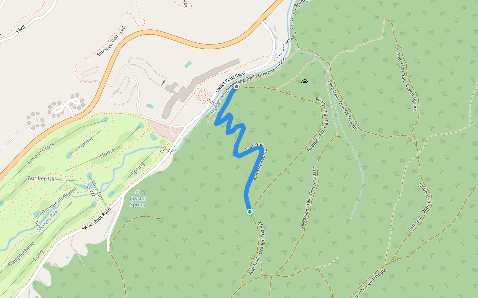Evitt Trail - Orange Triangle walking route map in Bedford