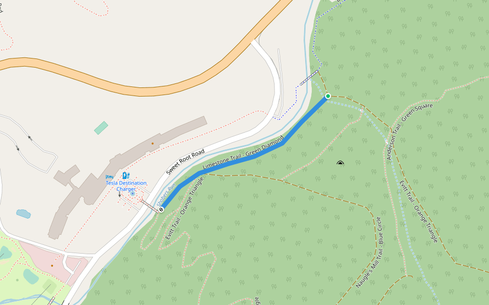 Limestone Trail - Green Diamond walking route map in Bedford