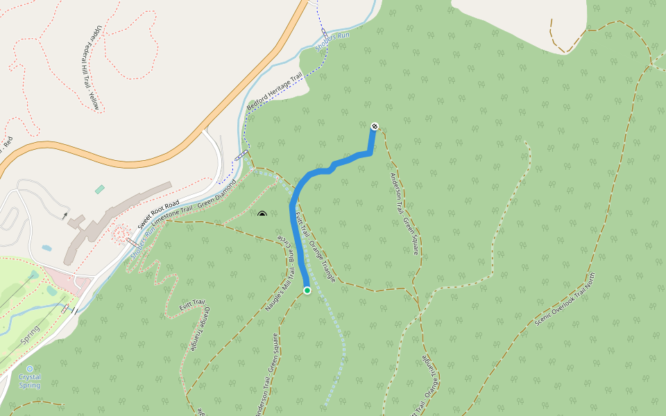 Anderson Trail - Green Square walking route map in Bedford