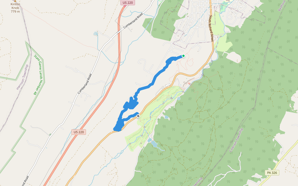 Davey Lewis Run Trail - Blue walking route map in Bedford